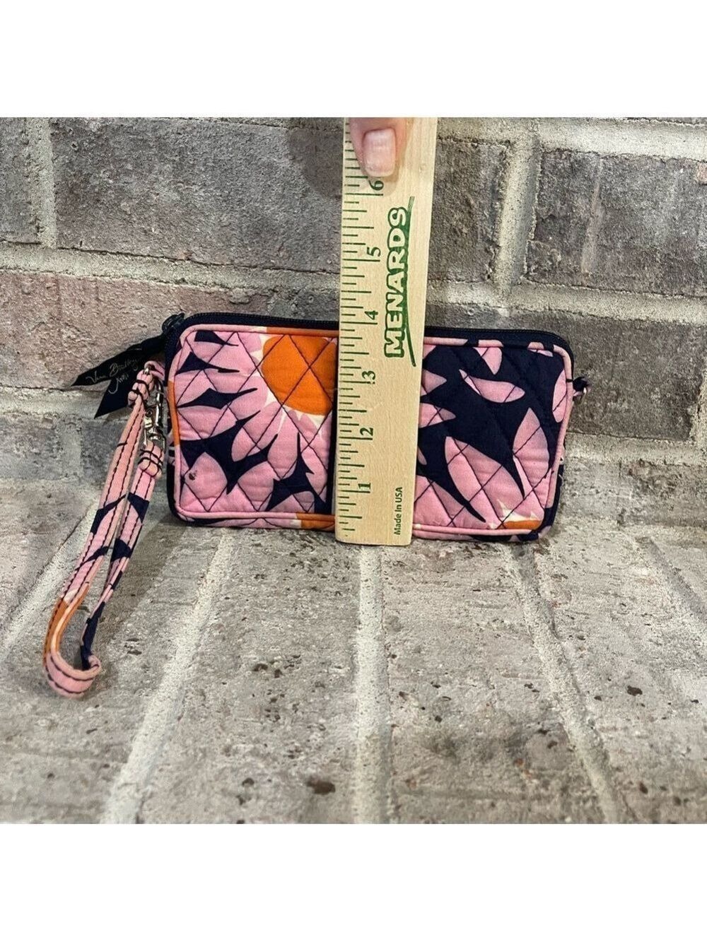 Vera Bradley Pink and Orange Patterned Wristlet - Picture 4 of 8